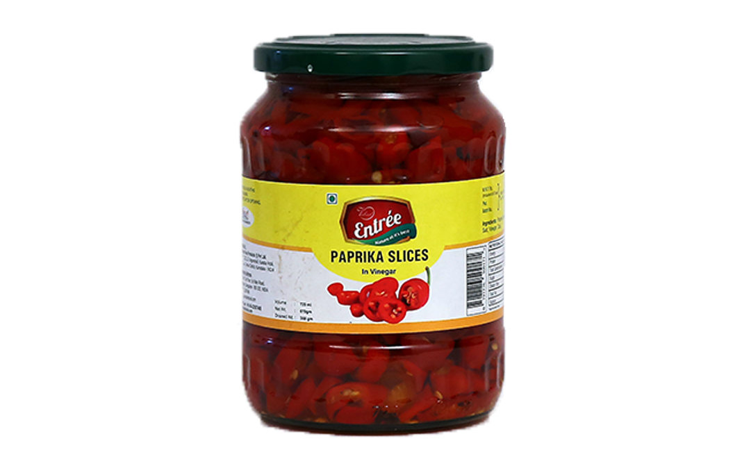 Vishaal Entree Paprika Slices in Vinegar   Glass Jar  720 millilitre